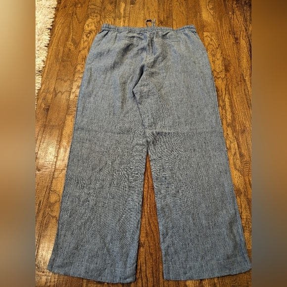 Charter club Luxury blue linen Drawstring-Waist Pants Size XL fit 1x - Picture 8 of 13